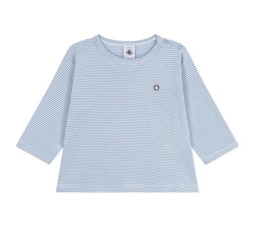 Petit Bateau Tee-Shirt bébé en Coton à Manches Longues, rayé
