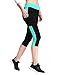 Neonysweets Womens Capris Exercise Gym Running Yoga Pants Phone Pockets