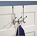 iDesign York Metal Over the Door Organizer, 3-Hook Rack for Coats, Hats, Robes, Towels, Bedroom, Closet, and Bathroom, 8.38