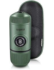 Wacaco Nanopresso Portable Espresso Maker Bundled with Protective Case, Upgrade Version of Minipresso, Mini Travel Coffee Machine, Perfect for Camping, Travel and Office(New Elements Moss Green)