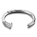 COOLSTEELANDBEYOND Mens Screw Nail Bangle Cuff Bracelet of Stainless Steel Silver Color Polished