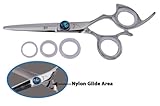 Shark Fin Professional Hair Shears Monarch Line Right Handed Stainless Non-Swivel Shear 6.25 Inches + Bella Via Hair Glitz Shimmering Hair Tinsel the Hottest Trend in Hair Accessories