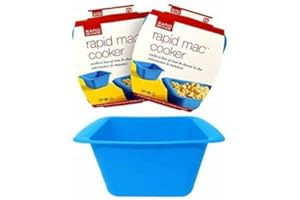 RAPID BRANDS Rapid Mac Cooker | Microwave Macaroni & Cheese in 5 Minutes | Perfect for Dorm, Small Kitchen or Office | Dishwasher Safe, Microwaveable, BPA-Free | Blue, 2 Pack