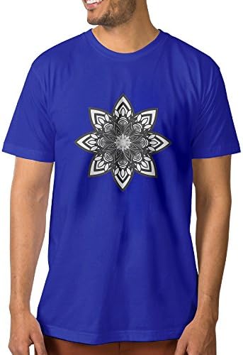 Mandala Basic Funny Printed Cotton Flannel Short Sleeve Crew Neck Men's T-shirts S-3XL