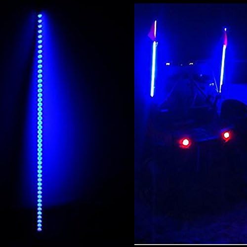 Whip Lighted Exclusivex Whip led Quick Release 6 Feet Combo Blue Lighted Flag Whip for ATV UTV 4WD Jeep Boat Motorcycle