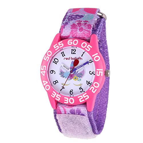 Red Balloon Kids' Plastic Time Teacher Analog Quartz Nylon Strap Watch