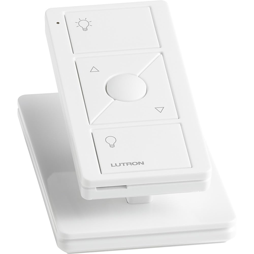 Lutron Pico Remote for Caseta Smart Dimmer Switch, 3-Button Control with Raise/Lower and Preset Lighting Level, For Table Top or Wallmount Use, PJ2-3BRL-WH-L01R, White - View 5