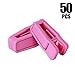 KINJOEK 50 Packs Plastic Baby Finger Clips for Hanger Clothespins Strong Pinch Grip Clips Multi-Purpose for Slim-line Clothes Pants, Pink