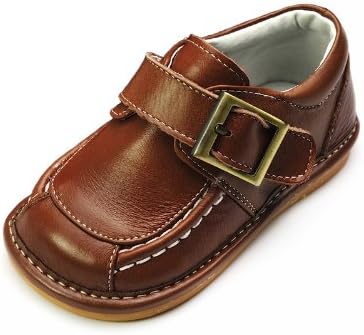 HLT Toddler/Little Kid Boy Classic Decorative Buckle Brown Squeaky Shoe [US 4 / EU 20]