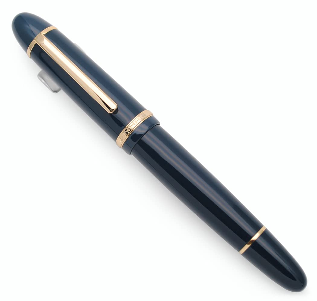 JINHAO X159 Resin Fountain Pen with Ink Converter (Extra Fine Nib, Gold Clip-Dark Blue)