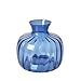 CASAMOTION Vases Hand Blown Art Glass Vase, Ripple Design Centerpiece Vases for Table, Blue