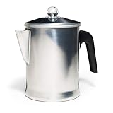 Primula TPA-3609 Today Aluminum Stove Top Percolator Maker Durable, Brew Coffee On Stovetop, Grill Or Campfire, 9 Cup
