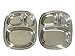 Qualways Kids's Tray - Divided Stainless Steel Tray Set of 2