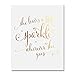 DIGIBUDDHA She Leaves a Little Sparkle Wherever She Goes Gold Foil Nursery Decor Wall Art Calligraphy Girls Room Metallic Poster 8 inches x 10 inches