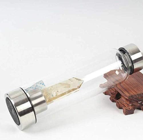 Healing crystal water bottle Natural Quartz Wellness Glass Bottle Includes Gem Stones and Protective Neoprene Sleeve