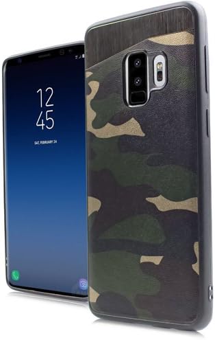 Samsung Galaxy S9 Plus Case Shock-Absorption Slim Protective Case with Built-in Metal Plate, Lightweight Cell Phone Case Cover for Galaxy S9- GREEN CAMO