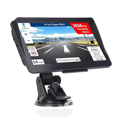 7" Sat Nav, 2026 UK & Europe Maps Included | Free lifetime map updates. Voice-guided turns, speed camera warnings. Ideal for HGV, van, motorhome.