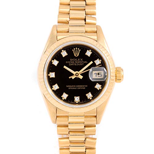 قیمت و خرید Box \u0026 Papers - Rolex 69178 مدل 26mm Datejust خانمها - شماره  گیری الماس سیاه - دستبند ریاست جمهوری (دارای پیش تصدیق شده) برند Amazon  Renewed | مالتینا