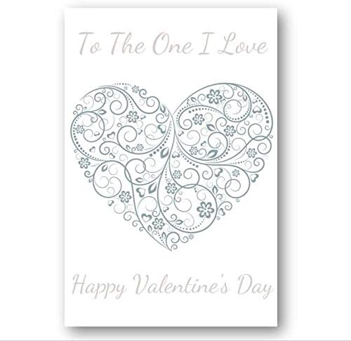 Second Ave To The One I Love Valentine Card Cute Romantic Card - Blue Heart Design