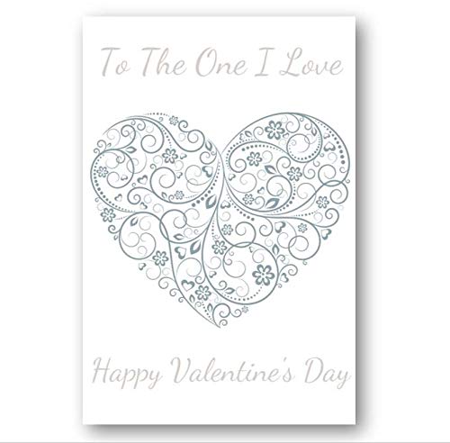 Second Ave To The One I Love Valentine Card Cute Romantic Card - Blue Heart Design