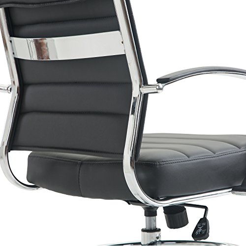 Poly and Bark Tremaine Drafting Chair in Vegan Leather, Black