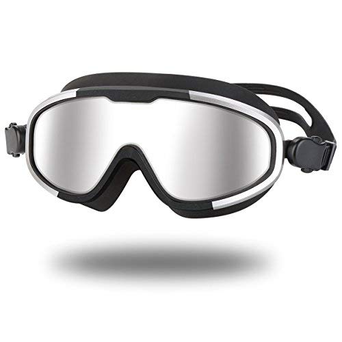 Pansonite Swimming Goggles, 100% Waterproof Wide View No Leaking Swim Goggles with Anti Fog UV Protection Lenses, Comfortably Fit for Women Men Adult Youth Kids (red)