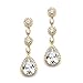 Mariell Bridal Wedding Dangle Earring, Gold CZ Crystal Earring for Bride, Bridesmaid, Mother of the Bride