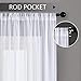 MRTREES Sheer Curtains White 45 inches Long Kitchen Curtains Sheers Basement Short Curtains Living Room Small Curtain Bedroom Voile Window Curtain Panels Rod Pocket 2 Panels