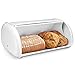 Polder Premium Retro Style, Large-capacity, 18/8 Steel Bread Box, Measures 17