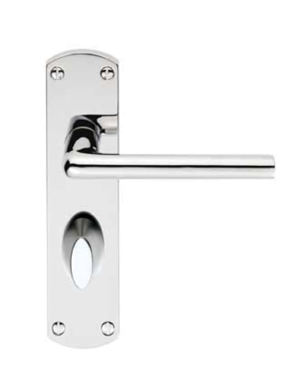 Serozzetta Eden Door Handles on Back Plate - Bathroom (57mm c/c) - Polished Chrome