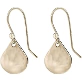Spirit by Silver Forest Gold Tone Hammered Teardrop Dangling Earrings