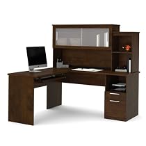 Bestar Dayton L-Shaped Desk in Chocolate