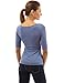 PattyBoutik Women Twisted Cross Keyhole 3/4 Sleeve Knit Top (Medium Blue S)