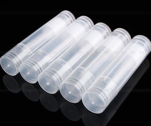 100PCS 5ml Clear Color Empty lipstick Lip Balm Container Tube + Caps