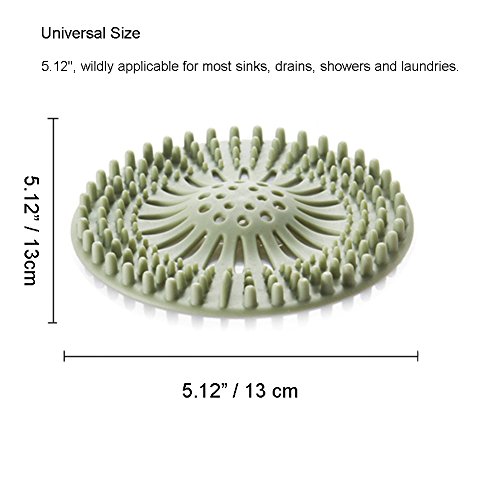 KongNai Hair Catcher Shower Drain Cover, 4 Pack Hair Stopper Drain Protector Universal Rubber Sink Strainer for Bathtub Kitchen and Bathroom