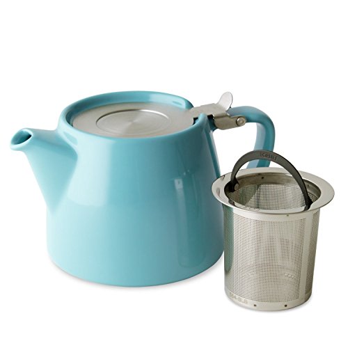 FORLIFE Stump Teapot with SLS Lid and Infuser, 18Ounce, Turquoise