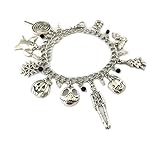 J&C Family Owned Nightmare Before Christmas 10 Charms Lobster Clasp Bracelet w/Gift Box