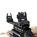 CRUSHUNT Tactical Folding Front Rear Set Flip Up Backup Sights BUIS Polymer Sights Windage Adjustment for 1913 Picatinny Rail Black