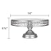 Amalfi Decor 14 Inch Cake Stand, Dessert Cupcake Pastry Candy Display Plate for Wedding Event Birthday Party, Large Round Metal Pedestal Holder, Silver