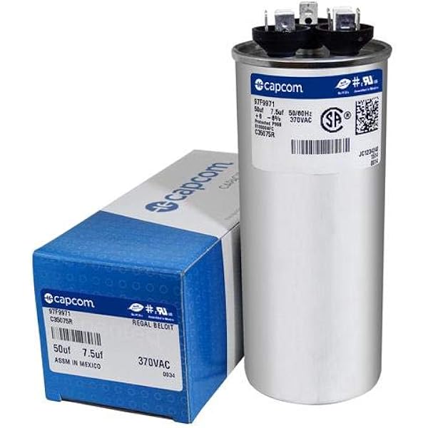 Amazon.com: 50/7.5 MFD 370 Volt Dual Round Run Capacitor 