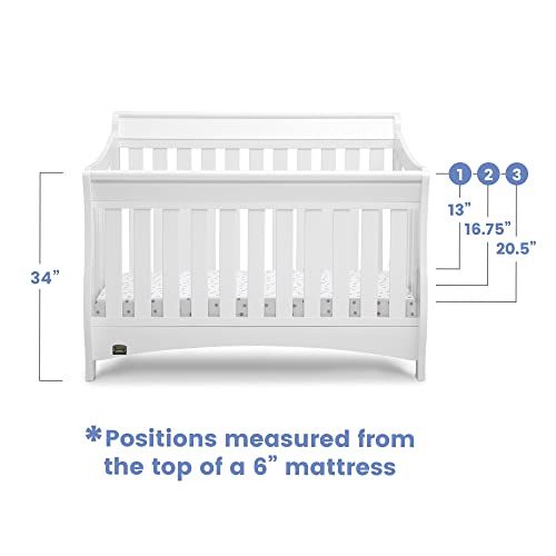 Delta Children Bentley S Series 4in1 Convertible Baby Crib, White