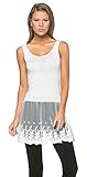 Wannab Womens Casual Basic Tank Top Lace Bottom Dress