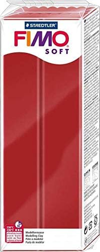 STAEDTLER 8021-2 FIMO Soft Oven-Hardening Polymer Modelling Clay - Christmas Red (1 x 454g Block) - Image 3