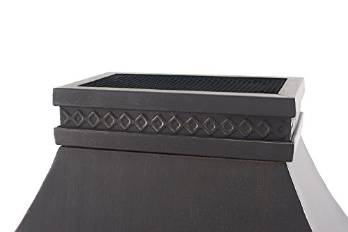 Sunjoy 35.4" x 23.6" x 56.6" Elson Slate and Steel Fireplace - Black Bronze, Large
