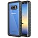 MoKo Case Compatible with Galaxy Note 8, Waterproof with Built-in Screen Protector Ultra Protective Shock-Absorbing Bumper Dustproof Submersible Full-Body Case Fits with Galaxy Note 8, Black + Blue