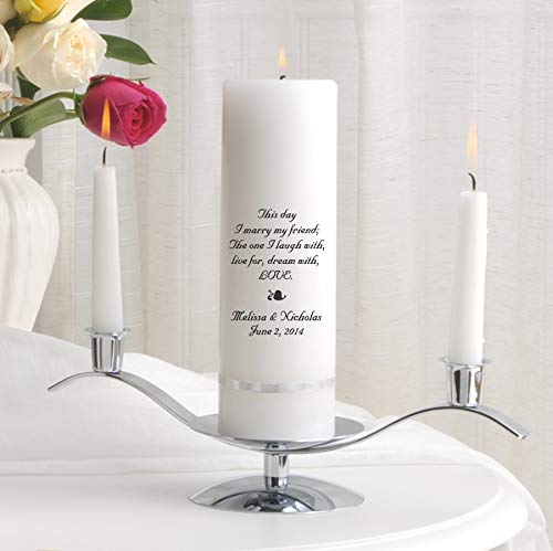 Personalized Unity Wedding Candle Set - Personalized Wedding Candle - Includes Stand - This Day