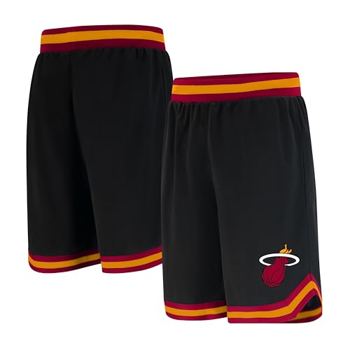 Ultra Game NBA Miami Heat Mens Woven Basketball Shorts, Team Color, Medium