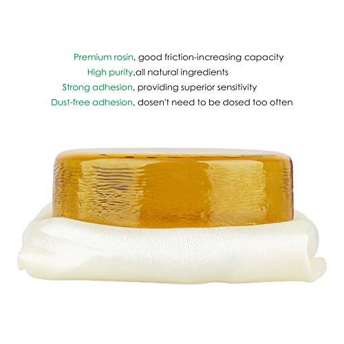 Mugig Rosin for Violin,Viola and Cello, Transparent Yellow Rosin with Exquisite Wooden Box