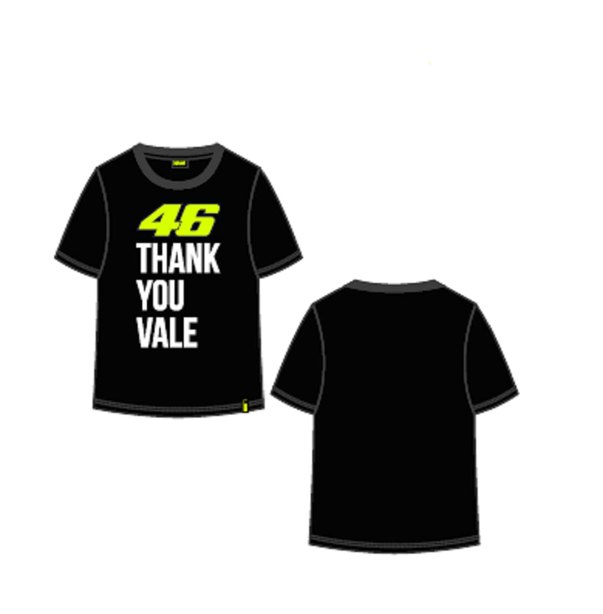 Valentino Rossi VR 46 T-Shirt THANK YOU VALE,Black,4/5,Kid