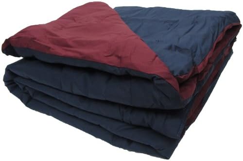 Percale Covered Comforter, Twin Size, Navy - Burgundy Reversible. Non-Allergenic, Great For Camp.
